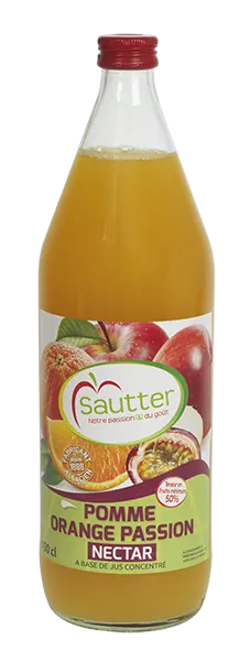 Nectar de pomme, d&rsquo;orange et de fruit de la passion